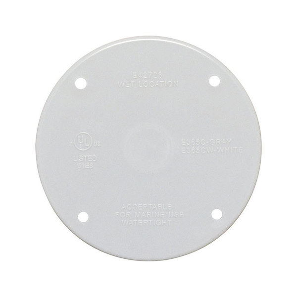 Sigma Electric Electrical Box Cover, Round, Non-Metallic, Blank 14170WH